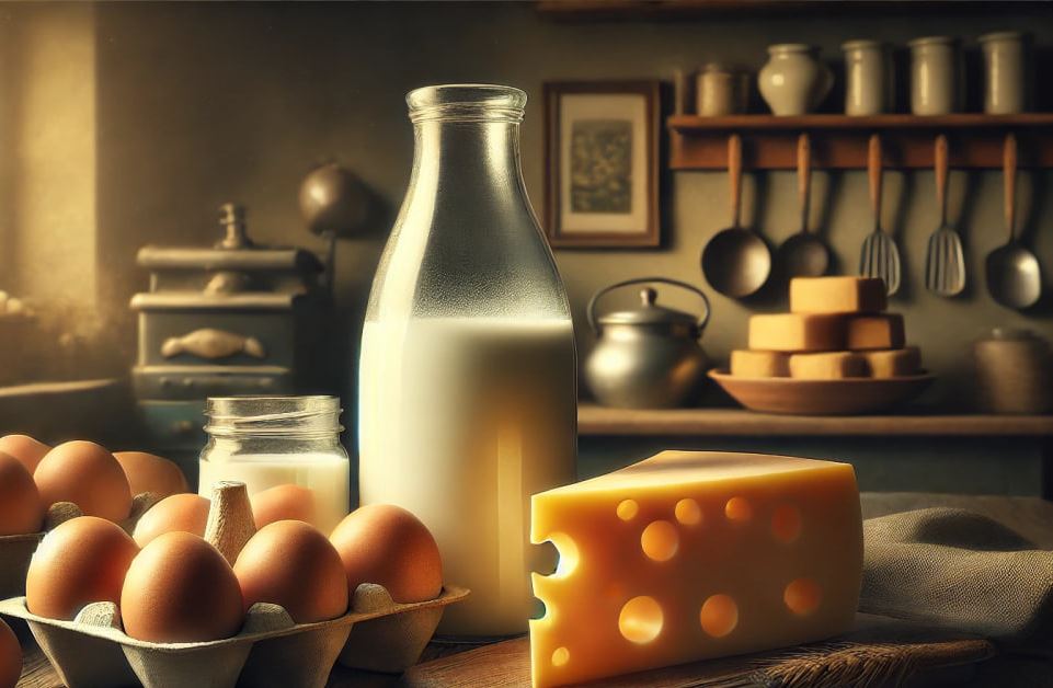 Яйця, молоко, сыр